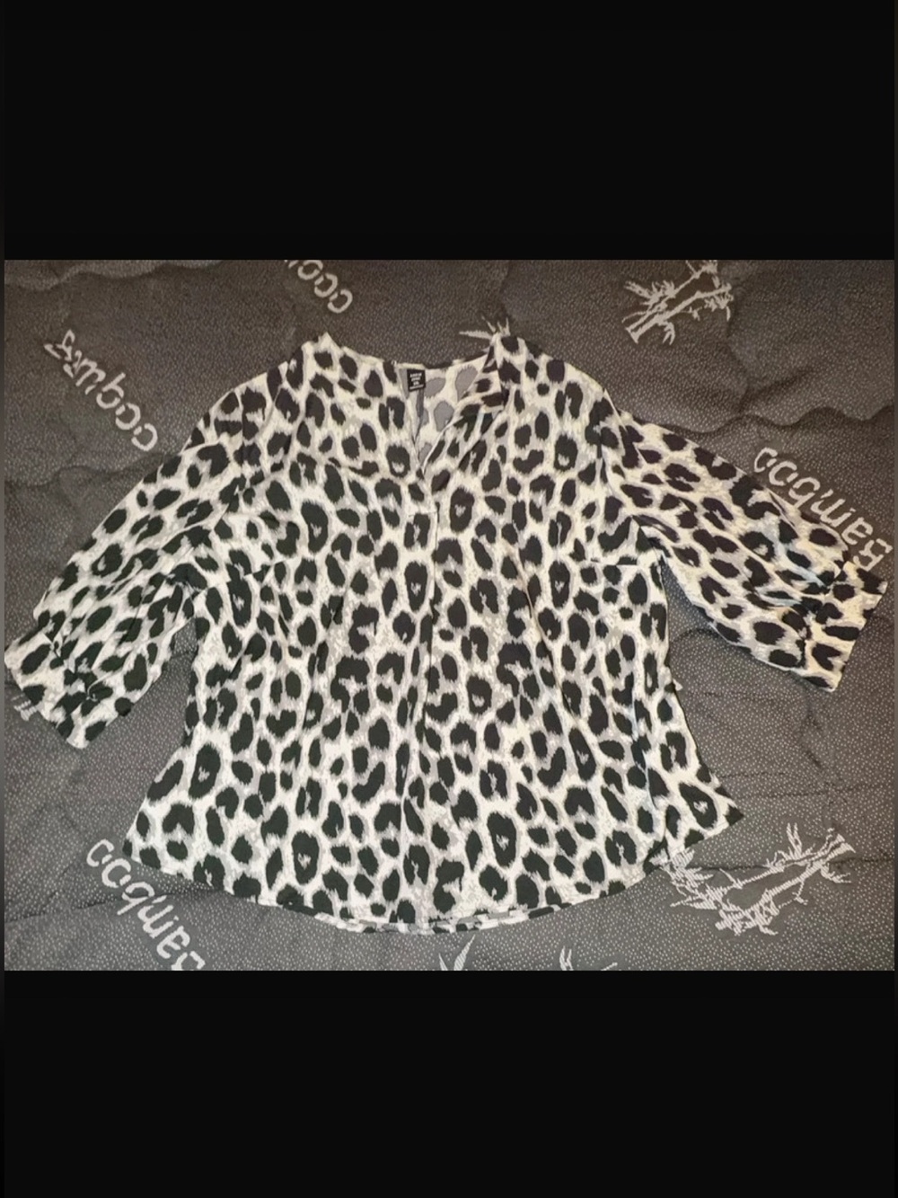 SHEIN LUNE Women's Leopard Print 3/4 Sleeve
Casual Loose Blouse
